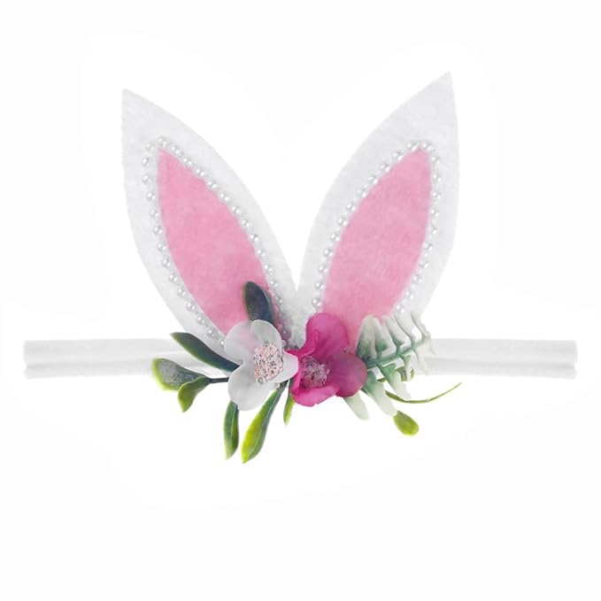 JustMyDress Cute Baby Girls Headband Bunny Rabbit Ears with Sequin JHE01 (B2-Pink