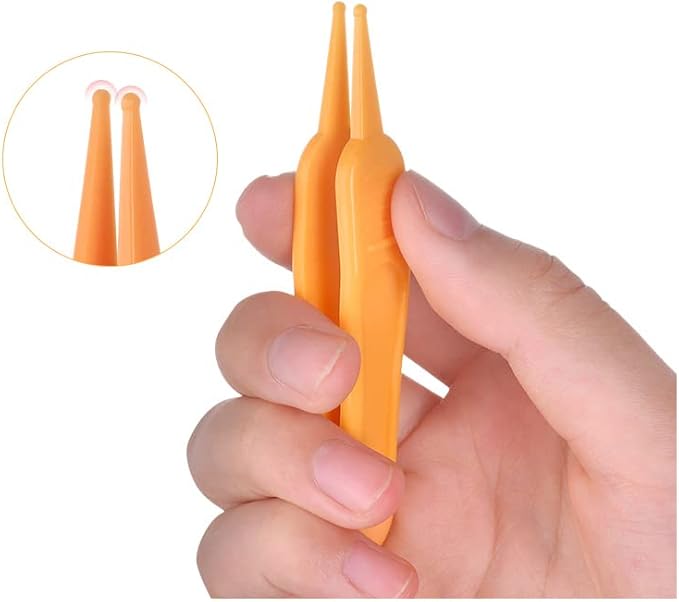 HLLMX 6 PCS Infant Nose Cleaning Tweezer with Plastic Round-Head