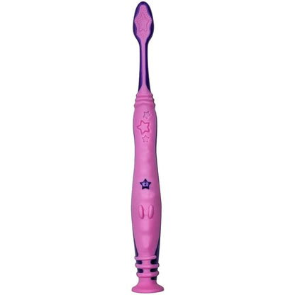 Colgate Kids Unicorn Toothbrush with Suction Cup for Children 5+ Years Old, Extra Soft (Colors Vary) - Pack of 4