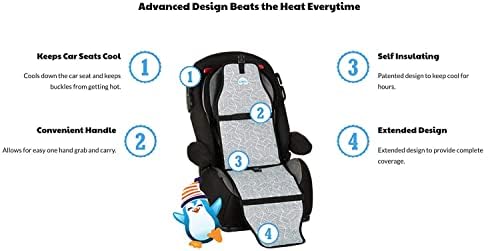 Car Seat Cooling Pad for Babies, Toddlers, and Kids - Comfortable and Durable Cooling Pad for Hot Summer Days - Floral Half White, one Size