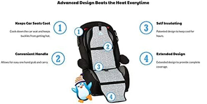 Car Seat Cooling Pad for Babies, Toddlers, and Kids - Comfortable and Durable Cooling Pad for Hot Summer Days - Floral Half White, one Size