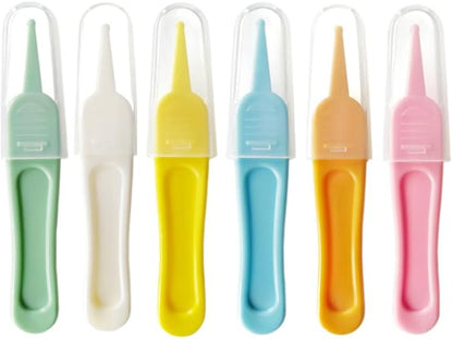 HLLMX 6 PCS Infant Nose Cleaning Tweezer with Plastic Round-Head