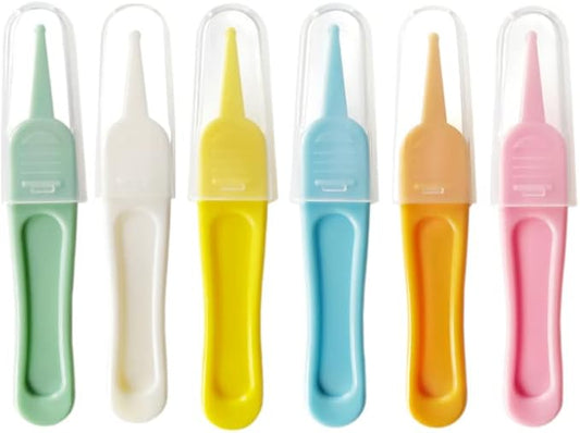 HLLMX 6 PCS Infant Nose Cleaning Tweezer with Plastic Round-Head