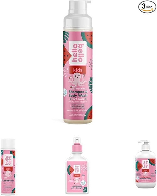 Hello Bello Watermelon Essentials Bundle | Shampoo & Body Wash, Conditioner