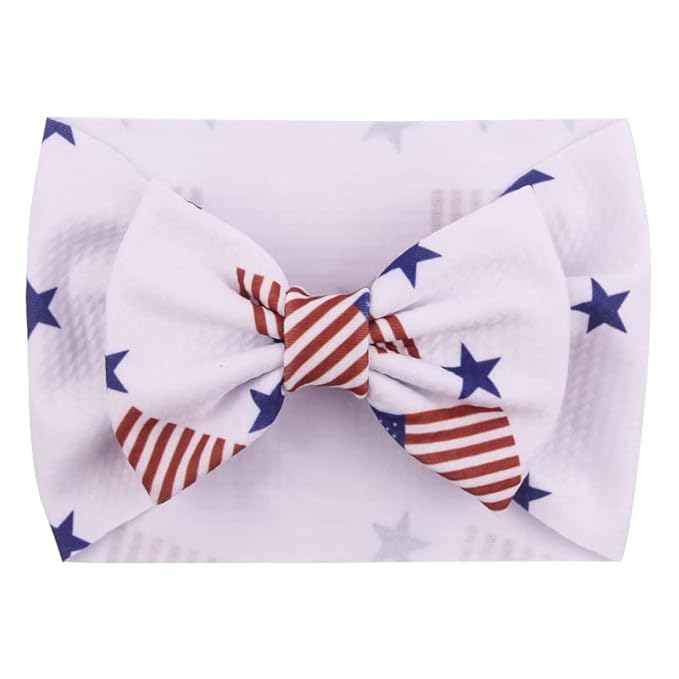 BBTDIN Baby USA Flag Turban Headband Patriotic Bow Baby Girls JHN44 (Turban-A1)