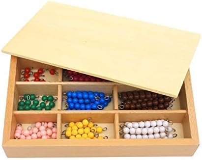 DANNI Kid Math Learn Toys Montessori Wood Math Educational Toys Colorful Checker Board Beads Math Toy Early Childhood Preschool Training