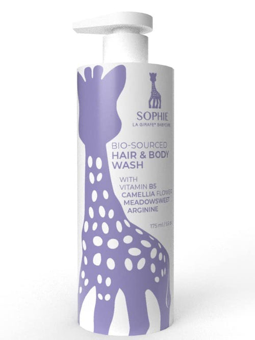 Sophie la Girafe Babycare Hair & Body Wash Unscented- Ultra-Gentle 2-in-1 Cleanser for Skin & Scalp - Fragrance Free, Dye Free 5.5 oz