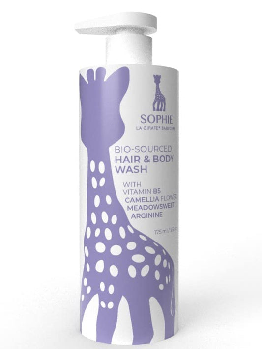 Sophie la Girafe Babycare Hair & Body Wash Unscented- Ultra-Gentle 2-in-1 Cleanser for Skin & Scalp - Fragrance Free, Dye Free 5.5 oz