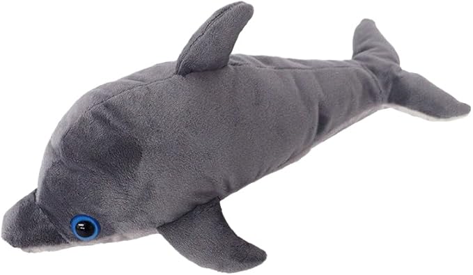 The Petting Zoo Dolphin Stuffed Animal Plushie Slap Bracelet, Gifts for Kids, Slapstix Sealife Animals, Grey Dolphin Plush Toy, 10 inches