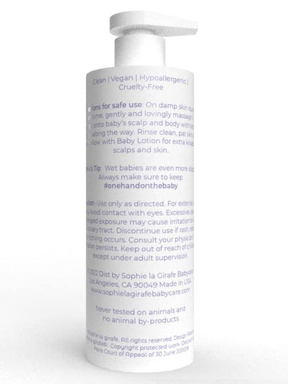 Sophie la Girafe Babycare Hair & Body Wash Unscented- Ultra-Gentle 2-in-1 Cleanser for Skin & Scalp - Fragrance Free, Dye Free 5.5 oz