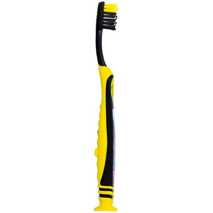 Colgate Batman Toothbrush for Children with Suction Cup, Kids 5+ Years Old, Extra Soft (Colors Vary) - Pack of 6