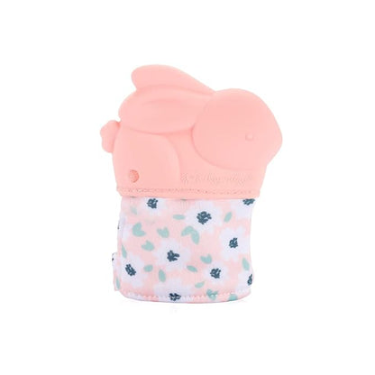 Itzy Ritzy Silicone Teething Mitt - Soothing Infant Teething Mitten with Adjustable Strap, Crinkle Sound & Textured Silicone to Soothe Sore & Swollen Gums 3 Mos