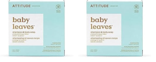 ATTITUDE Plastic-Free Shampoo and Body Soap Bar for Baby, EWG Verified 3 Ounces 2)