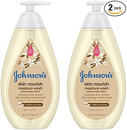 Johnson's Baby Skin Nourishing Moisture Baby Body Wash With Vanilla & Oat Scents, Hypoallergenic & Tear Free Baby Bath Wash 20.3 fl. 2)