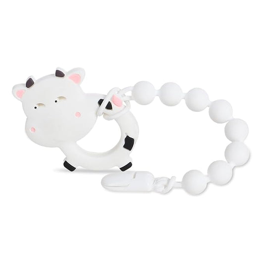 Baby Teething Toys,Food Grade Silicone Teether with One-Piece Pacifier Clip Holder 3 Months+