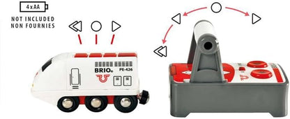 BRIO Remote Control Travel Train - Kids Toy with Light and Sound Features | Battery Operated | Compatible with Wooden Railway Tracks | Perfect for Toddlers Age 3+