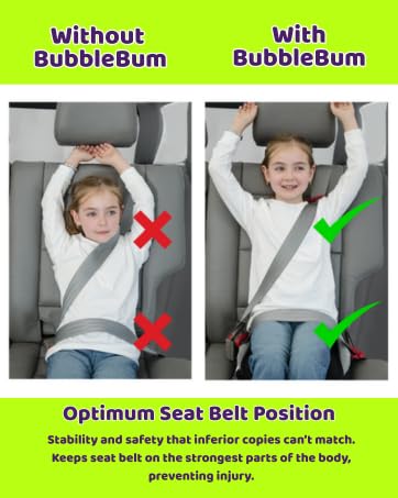 Bubblebum Booster Car Seat, Inflatable Booster Seat for Kids, Travel Carseat, Backless Portable Child Safety Seats for Car, Inflatable Seats for Cars 40-100 lbs, for 4 Year Old + Toddler, Kid - Black