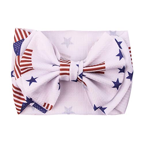 BBTDIN Baby USA Flag Turban Headband Patriotic Bow Baby Girls JHN44 (Turban-B1)