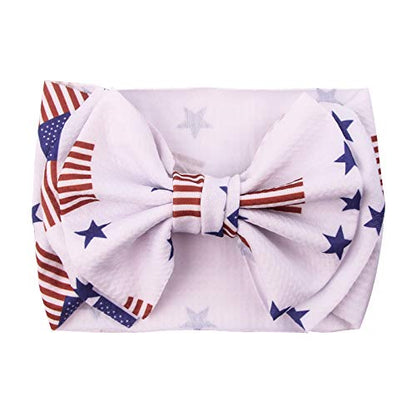 BBTDIN Baby USA Flag Turban Headband Patriotic Bow Baby Girls JHN44 (Turban-B1)