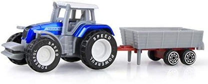 Kid's Farm Tractor Toys with Trailers,Alloy and ABS Cake Decorating Car Truck Realistic Tractor Vehicle Value Play Set Toy 4)