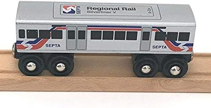 Munipals Septa Wooden Railway Regional Rail Silverliner-V 2-car Set Child