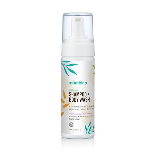 Mambino Organics Soothe Me Shampoo & Body Wash for Kids - Hypoallergenic, Plant-Based 5.5floz
