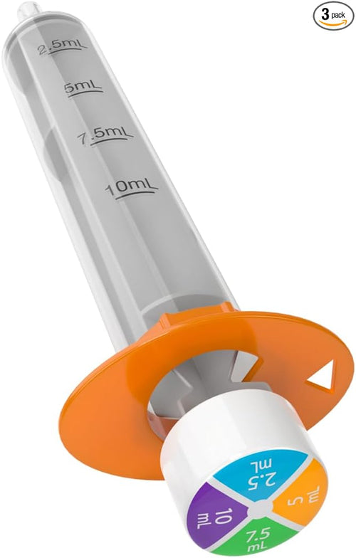 EZY DOSE Kids Baby Oral Syringe & Dispenser, True Easy Design for Liquid Medicine 10 mL/2 3