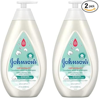 Johnson's Baby CottonTouch Newborn Baby Wash & Shampoo with No 27.1 Fl 2)