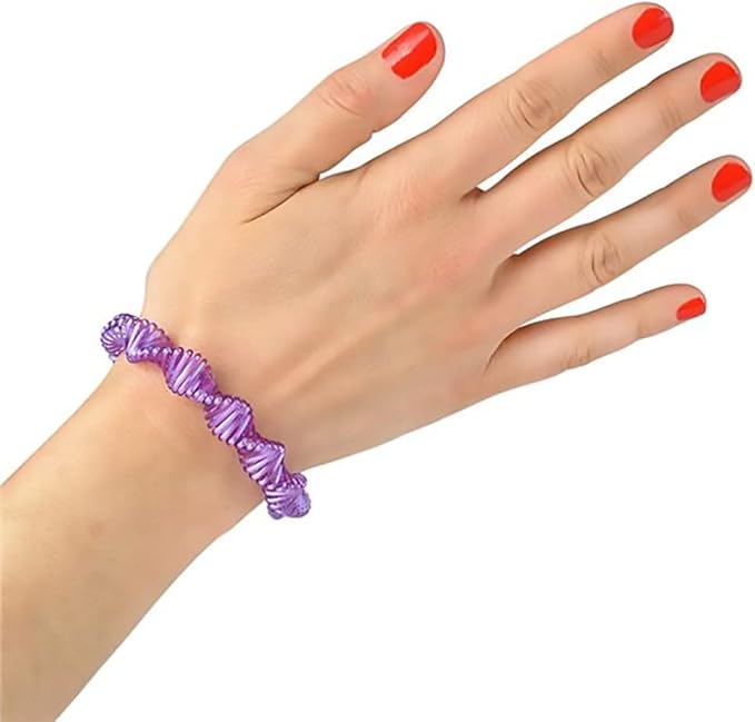 The Dreidel Company Neon Twist Coil Spring Bracelet, Circle Shaped Coils, Neon Colors Magic Spring Toy, Party Favor for Kids, Girls, Boys (12-Pack)