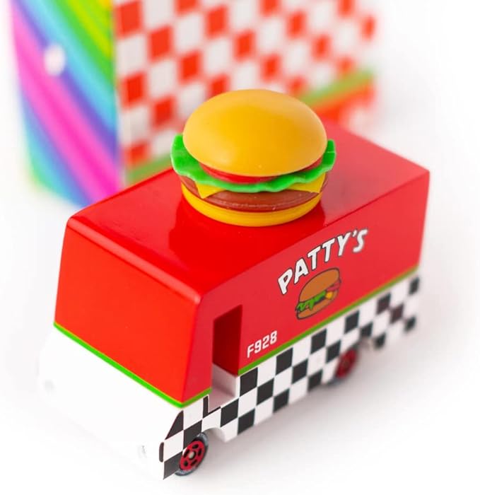 Candylab Toys CANDYCAR® Wooden Food Truck Collection - Hamburger Van,