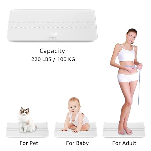 unipaws Digital Pet Scale MAX 220lbs, Dogs Cats Weight Scale 3 Weighing 27.16 x 12.99 Inches Âą10g