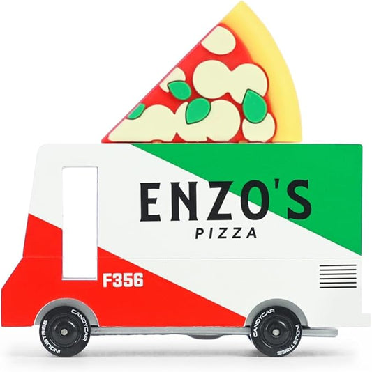 Candylab Toys CANDYCAR® Wooden Food Truck Collection - Pizza Van,