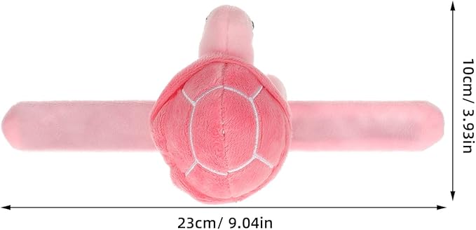 Toddmomy Turtle Slap Bracelet Animals Slap Bracelet Plush Slap Wristband Stuffed Animal Hugger Bracelet Stuffed Animals Band for Kids Birthday Party Favors (Pink)