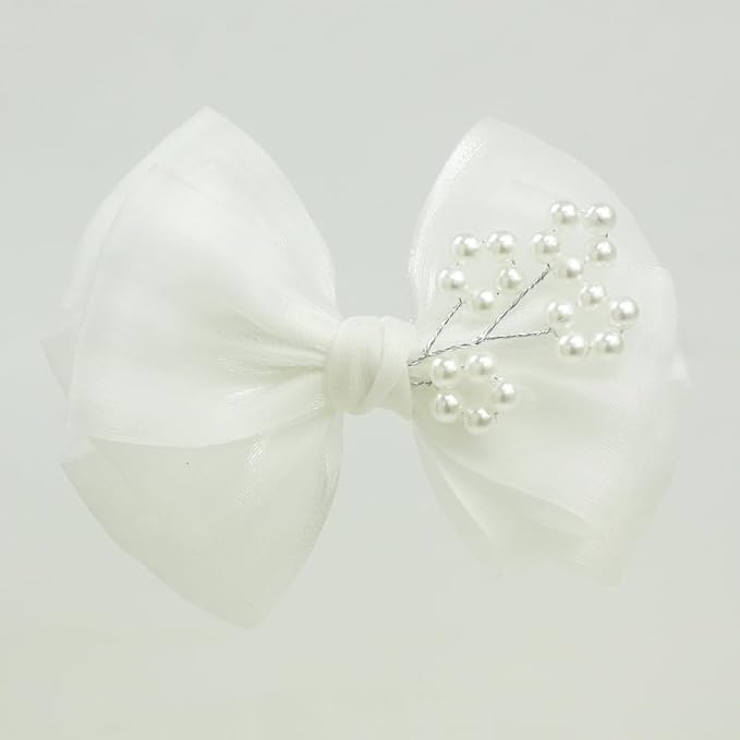 Off White First Communion Hair Accessories Pearl Tree Embellishments White -1Pcs