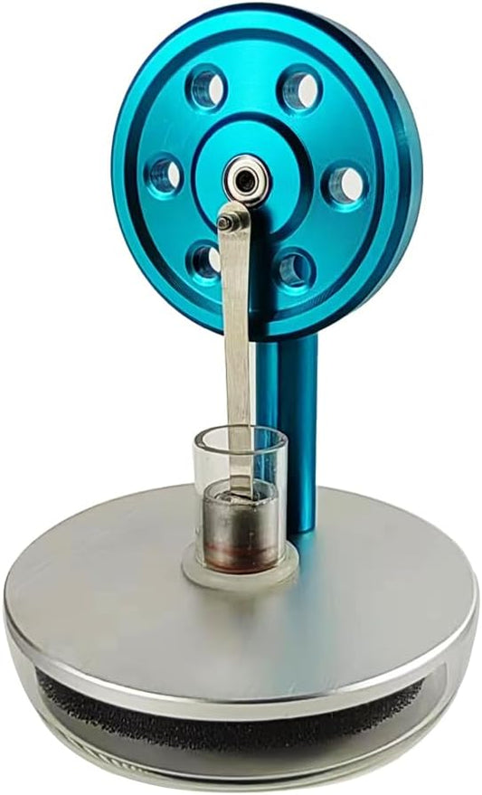 Stirling Motor Sterling Engine Stirling Motor Hand Heat Stirling Educational Toy Birthday Gift Kids and Technology Enthusiasts (Lake Blue)