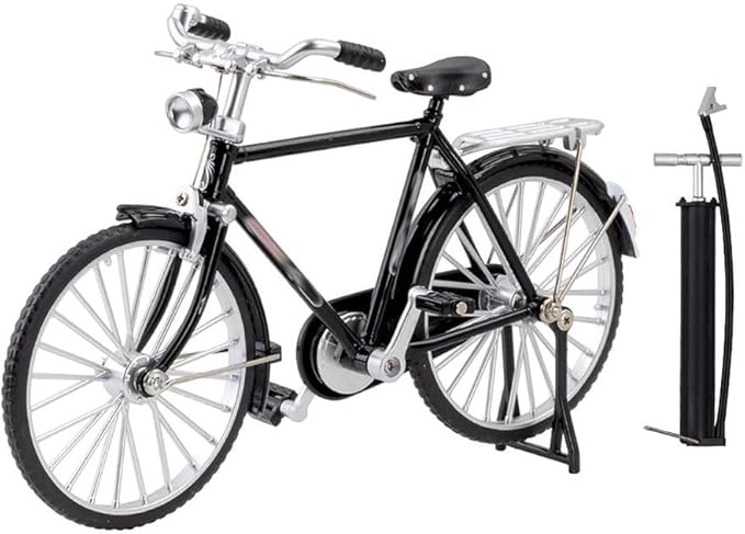 HOMSFOU Alloy Mini Bicycle with Inflator: Miniature Bike 1: 10