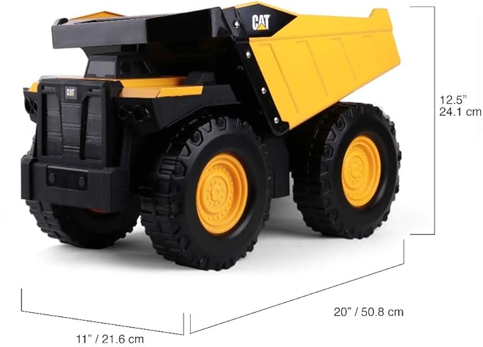 CAT Construction Toys, 20" Mighty Steel Dump Truck - Sturdy Steel & Plastic Construction 3+ Yr