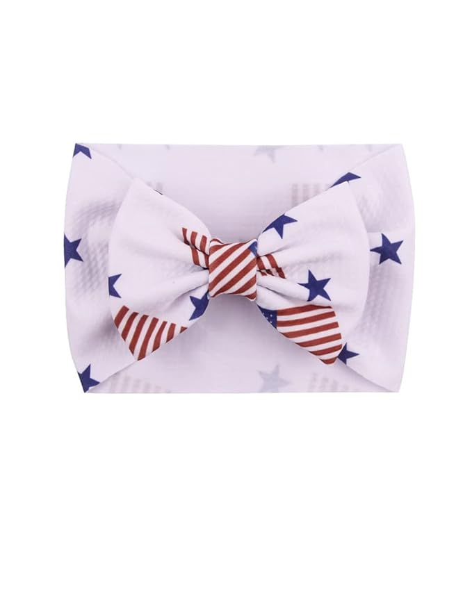 BBTDIN Baby USA Flag Turban Headband Patriotic Bow Baby Girls JHN44 (Turban-A1)