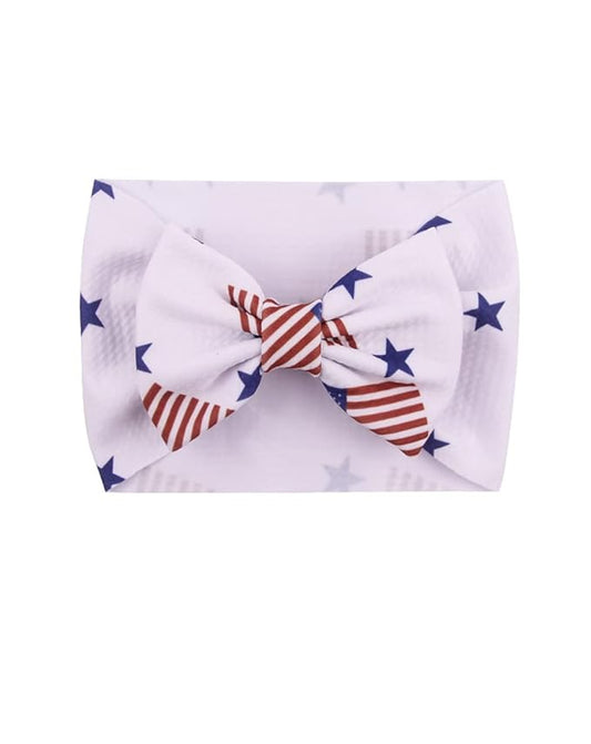 BBTDIN Baby USA Flag Turban Headband Patriotic Bow Baby Girls JHN44 (Turban-A1)