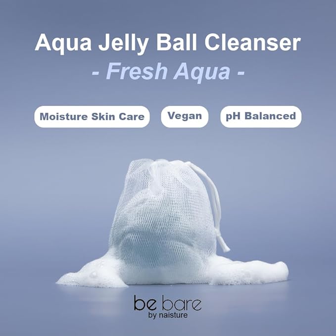 Be Bare Aqua Jelly Ball Cleanser, Daily Face Wash Korean (1.41oz)