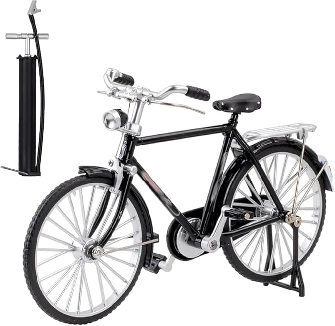 HOMSFOU Alloy Mini Bicycle with Inflator: Miniature Bike 1: 10