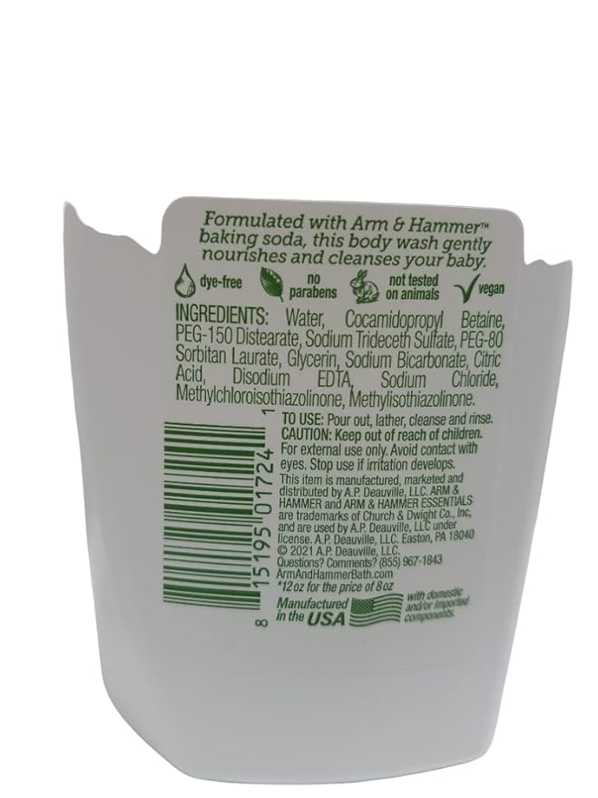 Arm & Hammer Essentials Baby Body Wash & Shampoo (Fragrance-Free)
