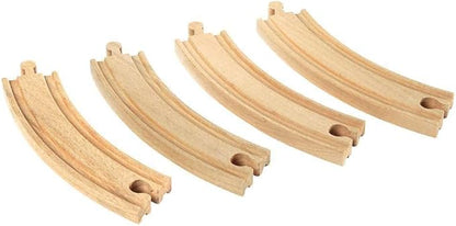 BRIO World 33342 - Large Curved Wooden Tracks | 4-Piece Toy Train Set Extension | Compatible with All BRIO Railway Toys | Safety Tested and Approved | Ideal for Kids Ages 3 and Up