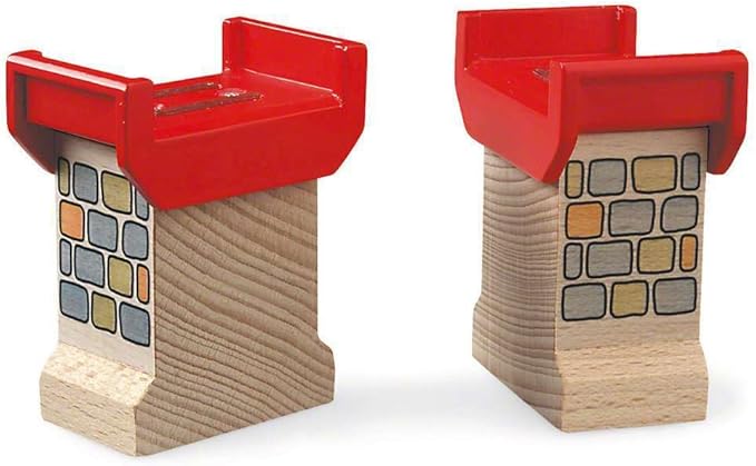 Brio World 33254 - Super Supports - 2 Piece Wooden Railway Set | Enhances Creativity | Compatible with All Brio Train Sets | Sustainability Certified | Perfect for Kids Ages 3 and Up