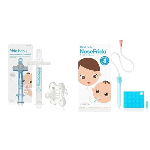 Frida Baby Medicine Pacifier, Accu-Dose Pacifier + NoseFrida SnotSucker Nasal 24 Extra