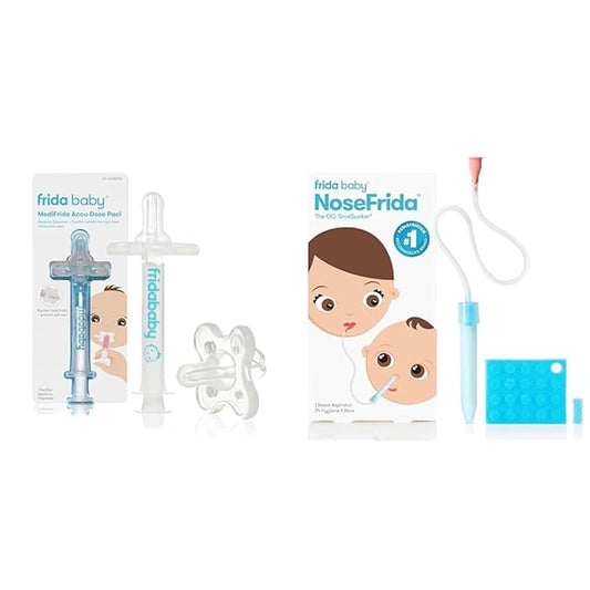 Frida Baby Medicine Pacifier, Accu-Dose Pacifier + NoseFrida SnotSucker Nasal 24 Extra