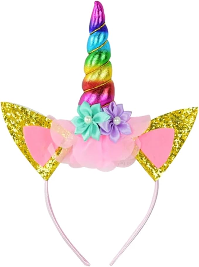 Unicorn Horn Headband Glitter Cute Unicorn Hairband Birthday Party Halloween