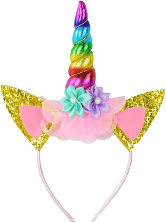 Unicorn Horn Headband Glitter Cute Unicorn Hairband Birthday Party Halloween