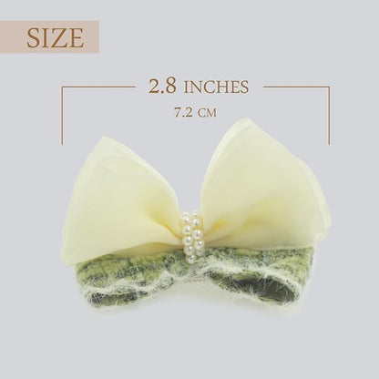 Fairy Sheer Chiffon Ribbons Cat Ear Bow Hair Clips -2Pcs