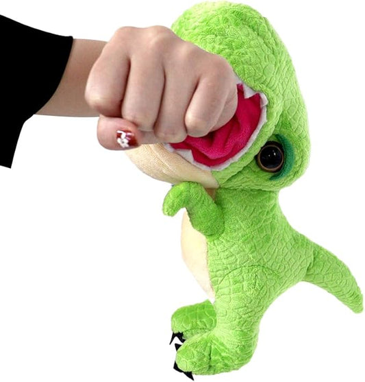 The Petting Zoo T-Rex Stuffed Animal Plushie Slap Bracelet, Gifts for Kids, Slapstix Animals, Green T-Rex Dinosaur Plush Toy 10 inches